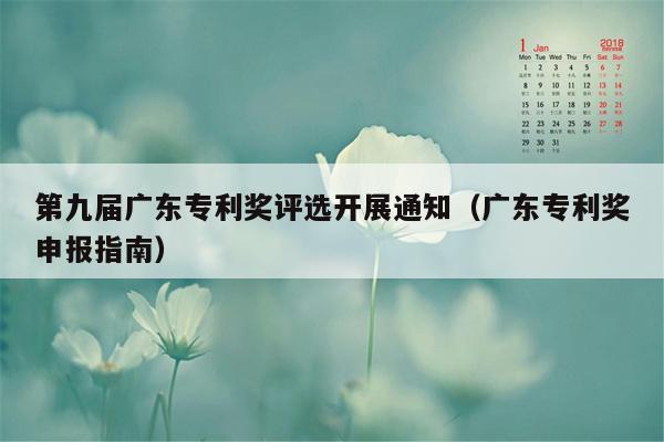 第九届广东专利奖评选开展通知（广东专利奖申报指南）