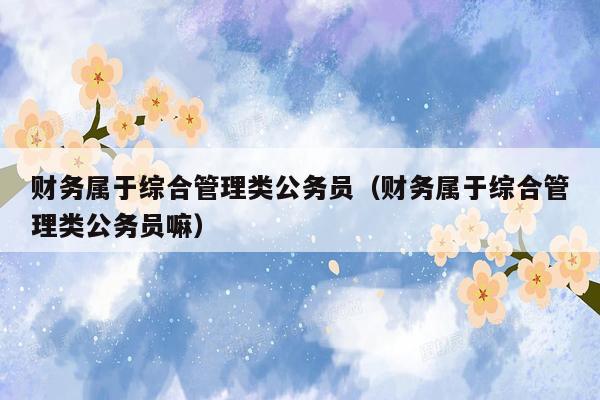 财务属于综合管理类公务员（财务属于综合管理类公务员嘛）