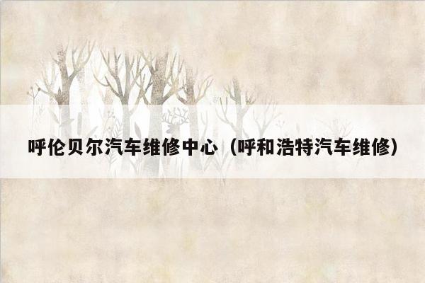 呼伦贝尔汽车维修中心（呼和浩特汽车维修）
