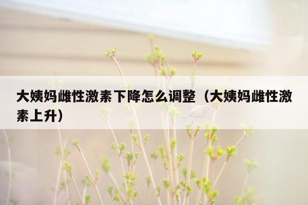 大姨妈雌性激素下降怎么调整（大姨妈雌性激素上升）