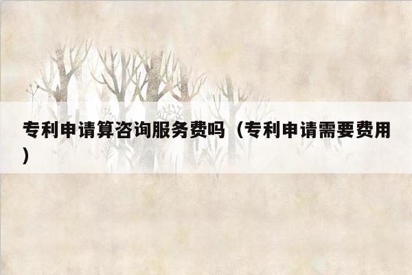 专利申请算咨询服务费吗（专利申请需要费用）