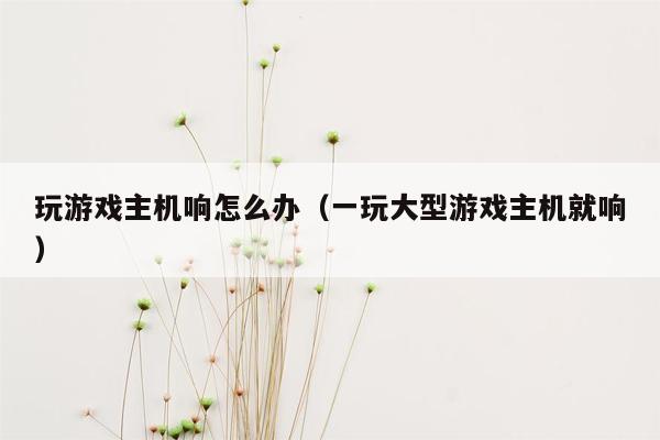 玩游戏主机响怎么办（一玩大型游戏主机就响）