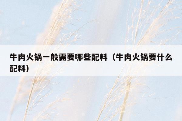 牛肉火锅一般需要哪些配料（牛肉火锅要什么配料）