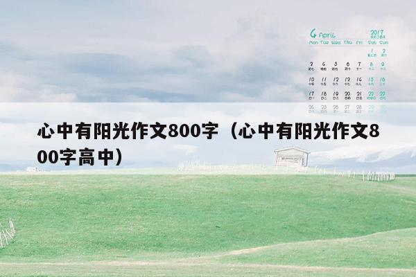 心中有阳光作文800字（心中有阳光作文800字高中）