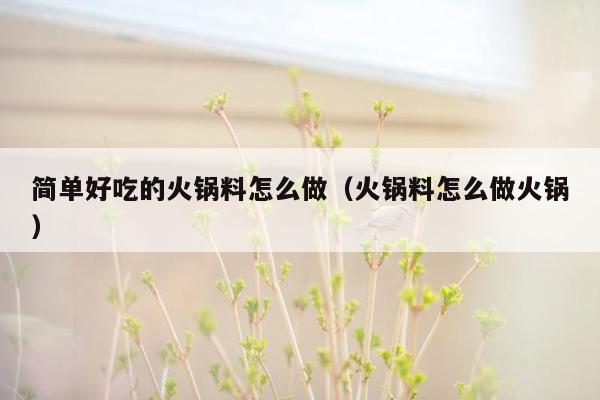简单好吃的火锅料怎么做（火锅料怎么做火锅）