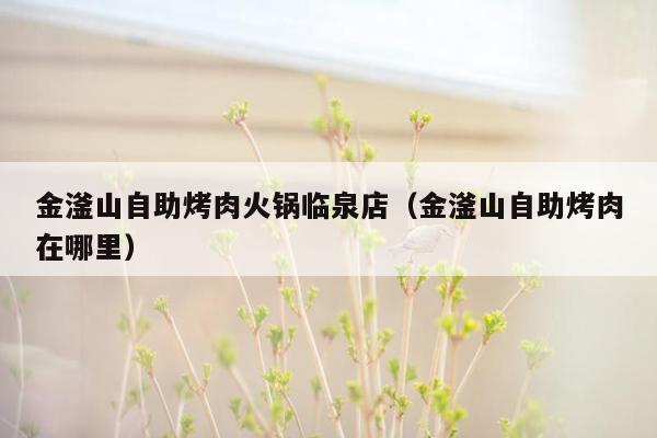金滏山自助烤肉火锅临泉店（金滏山自助烤肉在哪里）