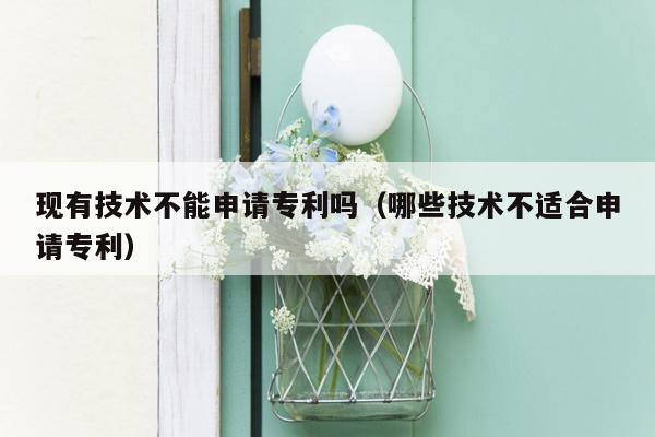 现有技术不能申请专利吗（哪些技术不适合申请专利）