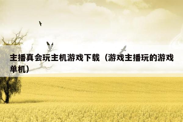 主播真会玩主机游戏下载（游戏主播玩的游戏单机）