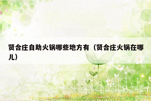 贤合庄自助火锅哪些地方有（贤合庄火锅在哪儿）