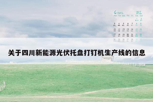 关于四川新能源光伏托盘打钉机生产线的信息
