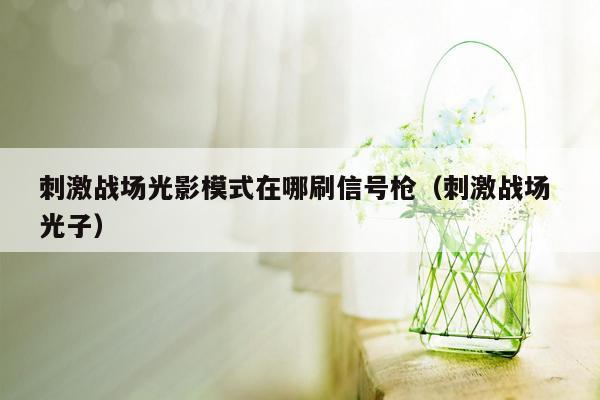 刺激战场光影模式在哪刷信号枪（刺激战场 光子）
