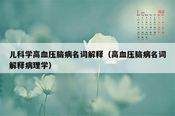 儿科学高血压脑病名词解释（高血压脑病名词解释病理学）