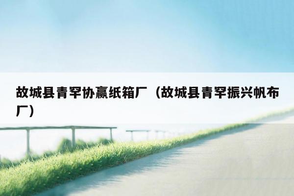 故城县青罕协赢纸箱厂（故城县青罕振兴帆布厂）