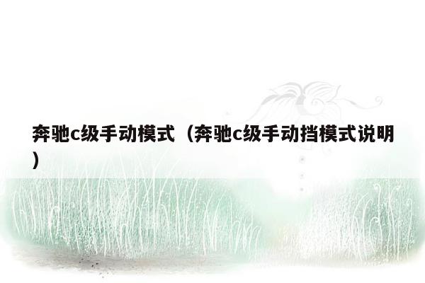 奔驰c级手动模式（奔驰c级手动挡模式说明）