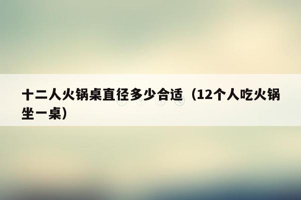 十二人火锅桌直径多少合适（12个人吃火锅坐一桌）