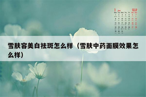 雪肤容美白祛斑怎么样（雪肤中药面膜效果怎么样）