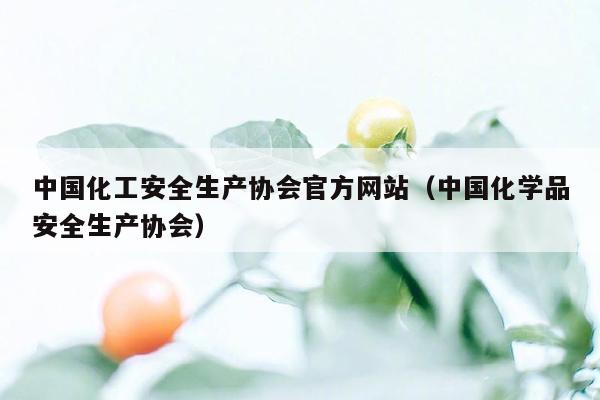 中国化工安全生产协会官方网站（中国化学品安全生产协会）
