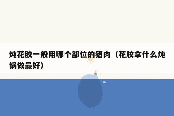 炖花胶一般用哪个部位的猪肉（花胶拿什么炖锅做最好）